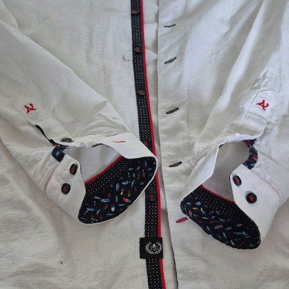 Men's White Casual Button Down Shirt - Picture 14 of 16